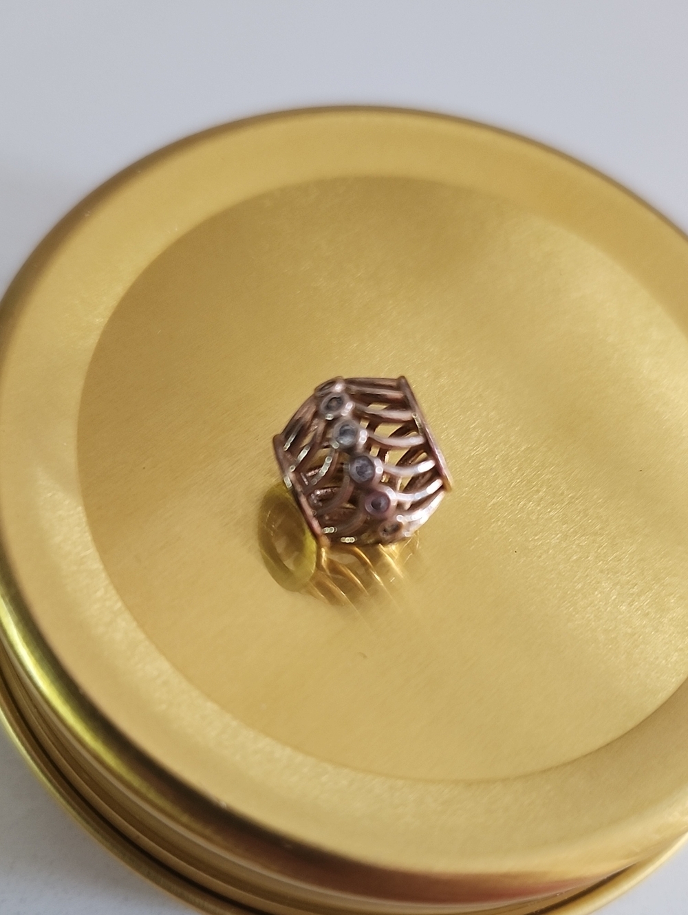 Pandora Rose Gold Openwork Charm with Clear Accents